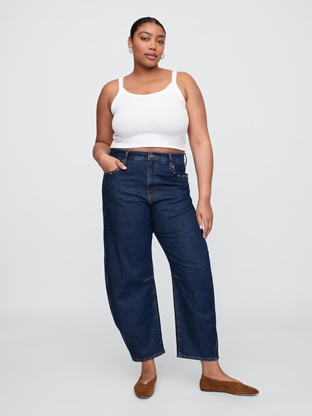 GAP High Rise Studded Barrel Jeans NWT Size 8/29 Regular - Picture 5 of 9